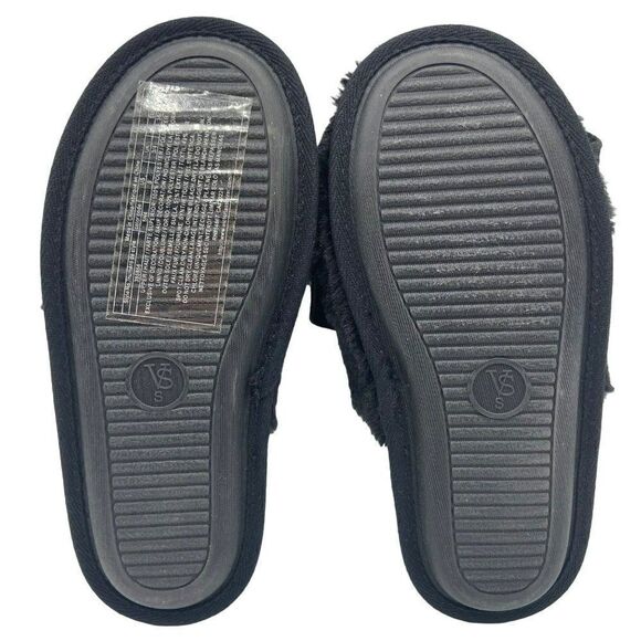 VICTORIAS SECRET PLUSH BOW SLIPPERS BLACK Small - Picture 9 of 9